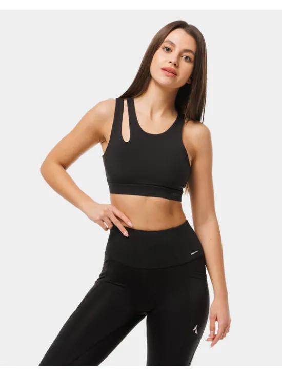 Carpatree Biustonosz sportowy Fleur bra Czarny