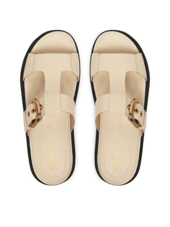 Clarks Klapki Aristella West 26185812 Écru