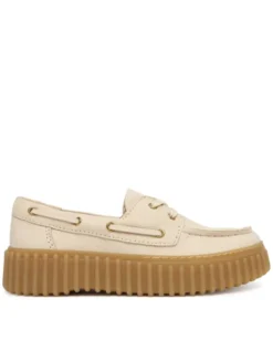 Clarks Półbuty Torhill Boat 26186302 Écru