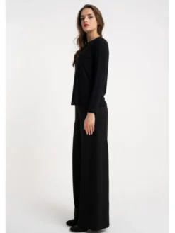 CLICK Bluzka 10-6962 Czarny Fitted Fit