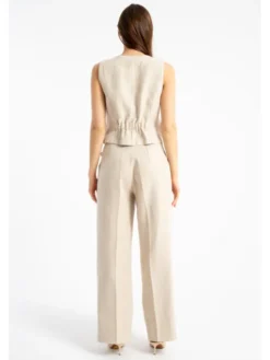 CLICK Kamizelka 71-0097 Beżowy Fitted Fit