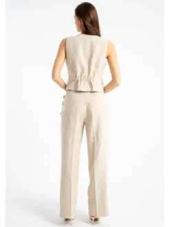 CLICK Kamizelka 71-0097 Beżowy Fitted Fit