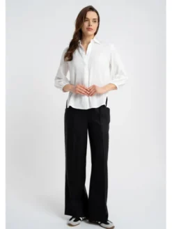 CLICK Koszula 10-6699 Biały Loose Fit