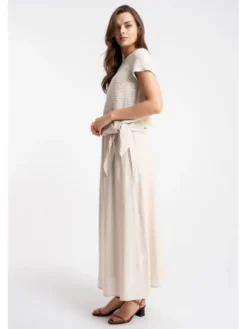 CLICK Spódnica maxi 50-749 Beżowy jasny Relaxed Fit