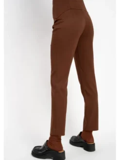 CLICK Spodnie materiałowe 30-456 Brązowy Anatomic Fit