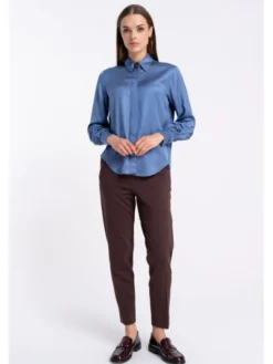 CLICK Spodnie materiałowe 30-455 Brązowy Regular Fit