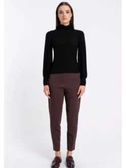CLICK Spodnie materiałowe 30-455 Brązowy Regular Fit