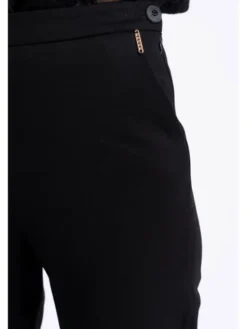 CLICK Spodnie materiałowe 30-453 Czarny Tapered Fit