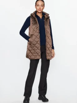 CMP Bezrękawnik 33K3686 Brązowy Regular Fit