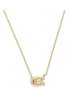 Coach Naszyjnik Pearl Signature C Pendant Necklace 37341916GLD651 Złoty