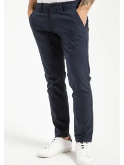 Cross Jeans Chinosy E 120-046 Granatowy Tapered Leg