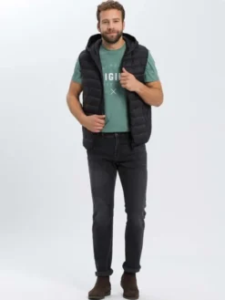 Cross Jeans Kamizelka 40238-020 Czarny Regular Fit