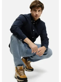 Cross Jeans Koszula 35623-001 Granatowy Regular Fit
