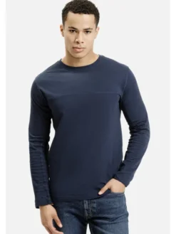 Cross Jeans Longsleeve 16034-001 Granatowy Regular Fit