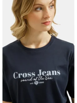 Cross Jeans T-Shirt 56254-470 Granatowy