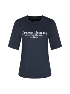 Cross Jeans T-Shirt 56254-470 Granatowy