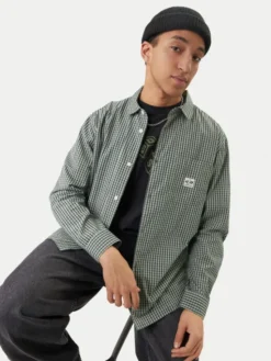 DC Shoes Koszula Game OnEDYWT03263 Zielony Regular Fit