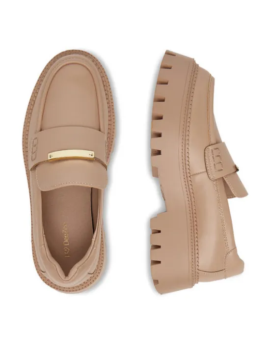 DeeZee Loafersy HY19001-2 Beżowy