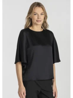 Deni Cler Milano Bluzka W-DC-1263-E5-A9-90-1 Czarny Loose Fit