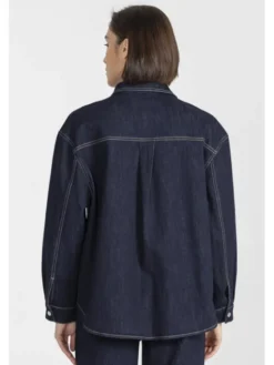 Deni Cler Milano Koszula T-DC-1370-E5-10-59-1 Granatowy Oversize