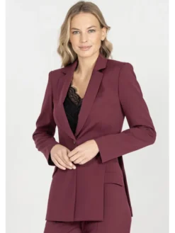 Deni Cler Milano Marynarka W-DC-6065-E5-F7-39-1 Bordowy Regular Fit