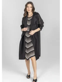 Deni Cler Milano Płaszcz T-DC-8006-F2-10-90-1 Czarny Regular Fit
