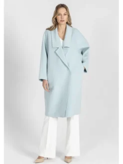 Deni Cler Milano Płaszcz T-DC-8004-F2-90-43-1 Zielony Oversize