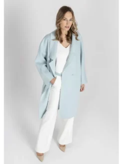 Deni Cler Milano Płaszcz T-DC-8004-F2-90-43-1 Zielony Oversize