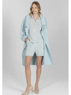 Deni Cler Milano Płaszcz T-DC-8004-F2-90-43-1 Zielony Oversize