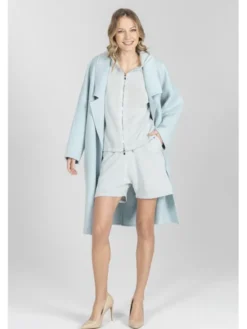Deni Cler Milano Płaszcz T-DC-8004-F2-90-43-1 Zielony Oversize