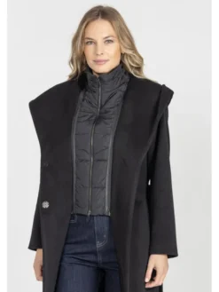 Deni Cler Milano Płaszcz W-DC-8052-E5-B3-90-1 Czarny Regular Fit