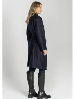Deni Cler Milano Płaszcz W-DC-8070-E5-F6-58-1 Granatowy Regular Fit