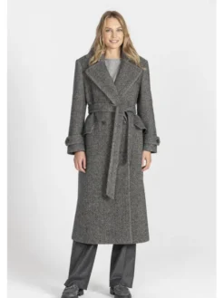 Deni Cler Milano Płaszcz W-DC-8069-E5-I8-85-1 Szary Regular Fit
