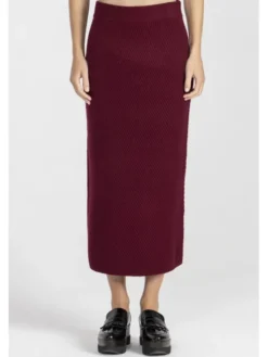 Deni Cler Milano Spódnica midi T-DC-750D-E5-90-39-1 Bordowy Regular Fit