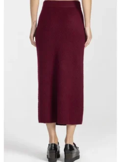 Deni Cler Milano Spódnica midi T-DC-750D-E5-90-39-1 Bordowy Regular Fit
