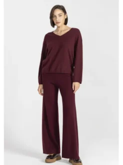 Deni Cler Milano Spodnie dresowe T-DC-550D-E5-90-39-1 Bordowy Regular Fit