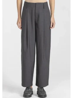 Deni Cler Milano Spodnie materiałowe T-DC-5268-E5-40-80-1 Szary Loose Leg