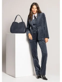 Deni Cler Milano Spodnie materiałowe W-DC-5269-E5-D7-58-1 Granatowy Regular Fit