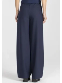 Deni Cler Milano Spodnie materiałowe T-DC-5263-E5-40-58-1 Granatowy Loose Leg