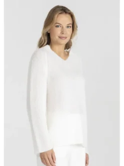 Deni Cler Milano Sweter T-DC-S480-E5-90-11-1 Kremowy Regular Fit