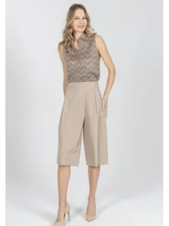 Deni Cler Milano Szorty materiałowe W-DC-5231-F2-B5-13-1 Beżowy Loose Leg