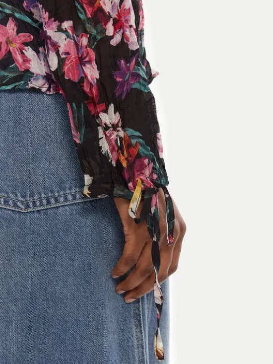 Desigual Bluzka Flori 25WWBW03 Czarny Regular Fit