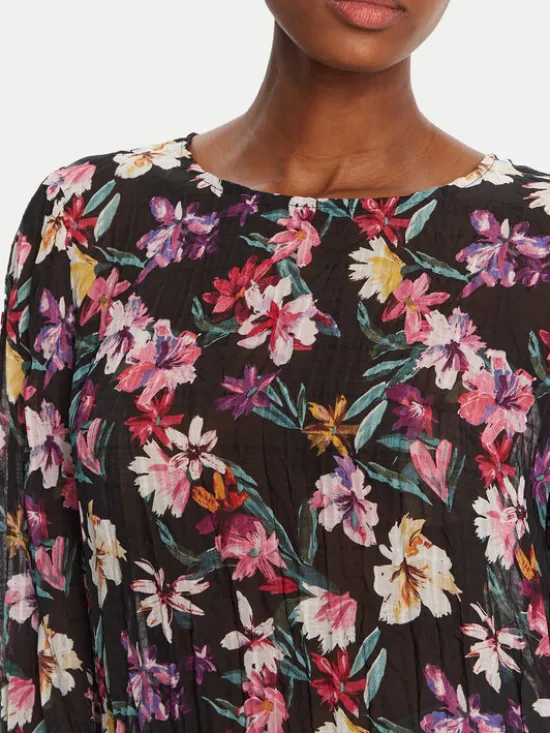 Desigual Bluzka Flori 25WWBW03 Czarny Regular Fit