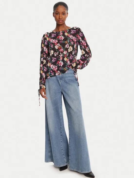 Desigual Bluzka Flori 25WWBW03 Czarny Regular Fit