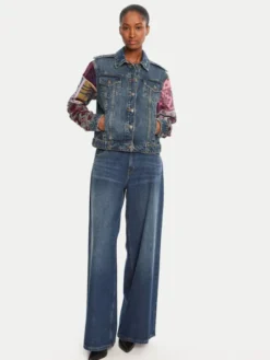 Desigual Kurtka jeansowa Etnic 25WWED14 Kolorowy Regular Fit