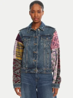Desigual Kurtka jeansowa Etnic 25WWED14 Kolorowy Regular Fit