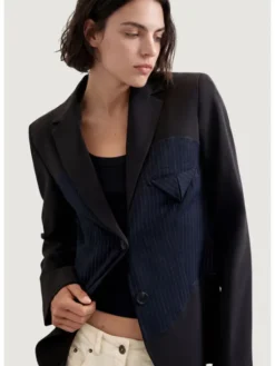Desigual Marynarka AME_WAVE_DIPLO Niebieski Blazer Fit