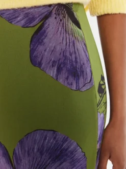 Desigual Spódnica maxi Tulleflowers Lacroix 25WWFK03 Zielony Regular Fit