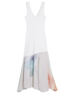 Desigual Sukienka codzienna Dita 25WWVK38 Biały Slim Fit