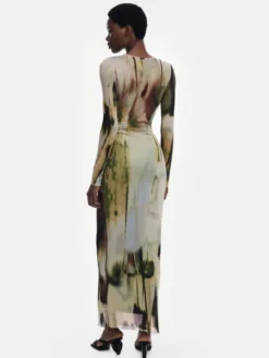 Desigual Sukienka codzienna Godiva 25WWVK41 Zielony Slim Fit